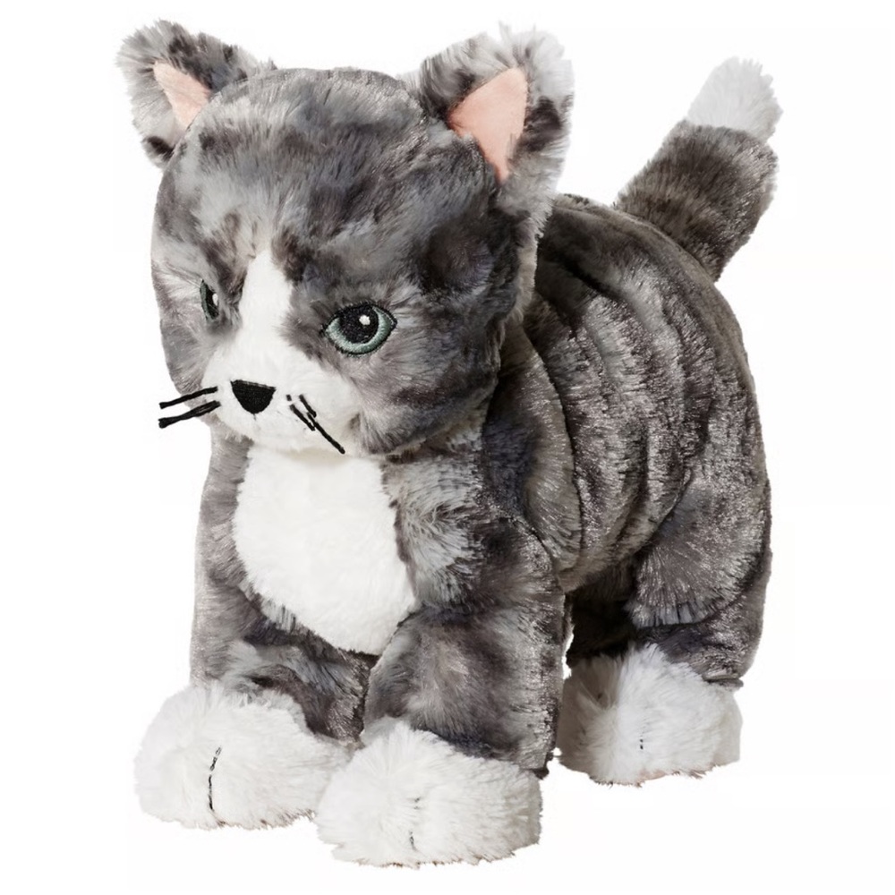 IKEA Lilleplutt Soft Cat Kitten Stuffed Animal Plush Toy Gray White